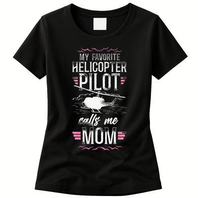 Helicopter Pilot Mom Mother Vintage My Favorite Helicopter Womens T-Shirt
