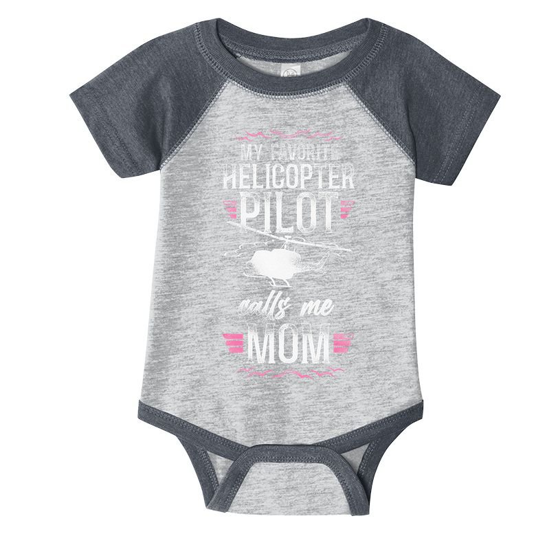 Helicopter Pilot Mom Mother Vintage My Favorite Helicopter Infant Baby Jersey Bodysuit