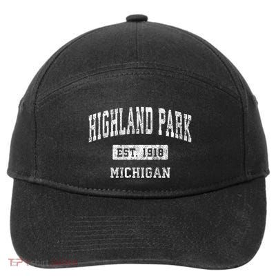 Highland Park Michigan Mi Vintage Sports Established 7-Panel Snapback Hat