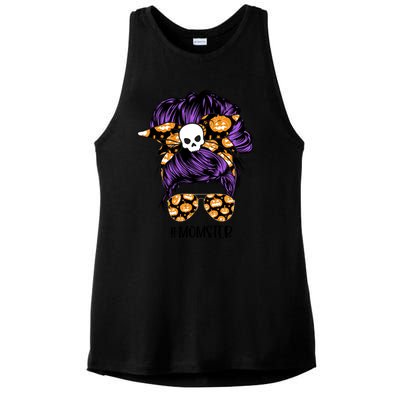 Halloween Pumpkin Momster Mom Ladies PosiCharge Tri-Blend Wicking Tank