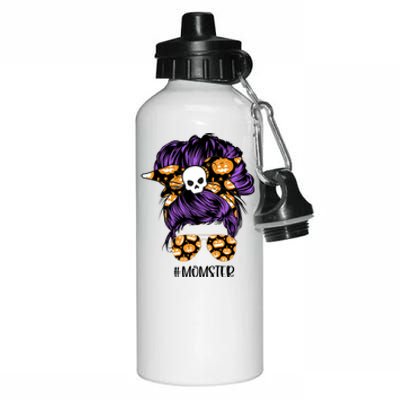 Halloween Pumpkin Momster Mom Aluminum Water Bottle