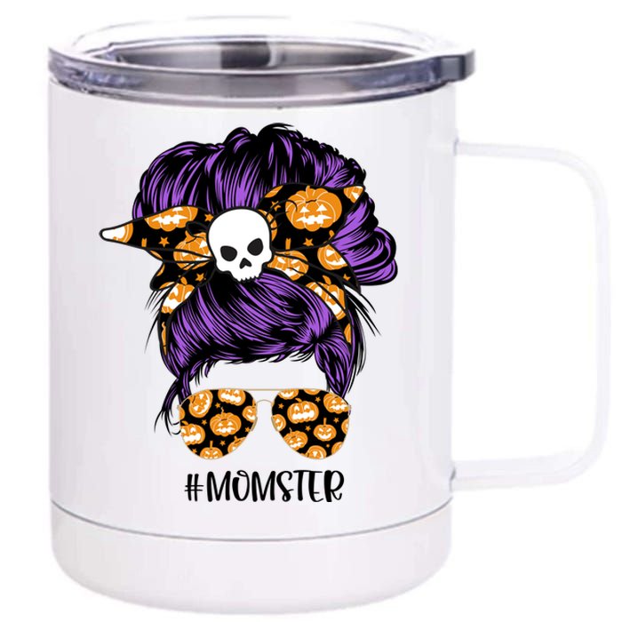 Halloween Pumpkin Momster Mom 12 oz Stainless Steel Tumbler Cup