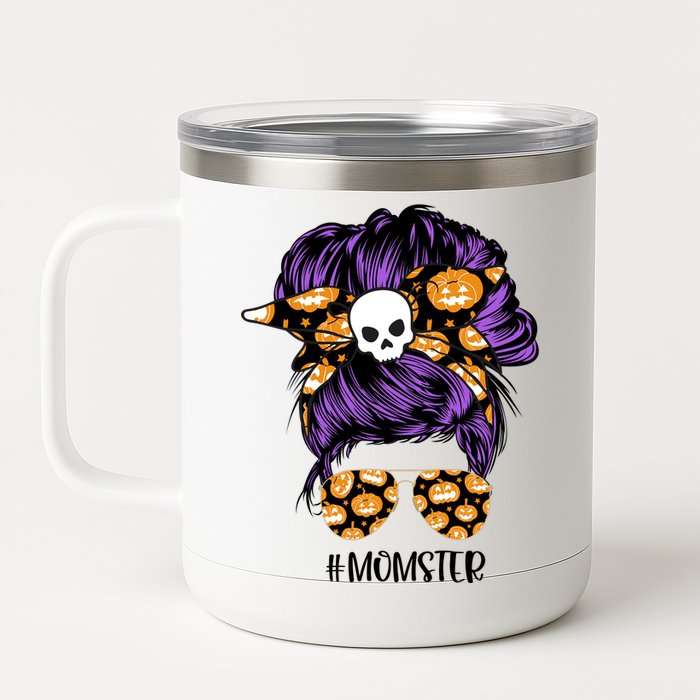 Halloween Pumpkin Momster Mom 12 oz Stainless Steel Tumbler Cup