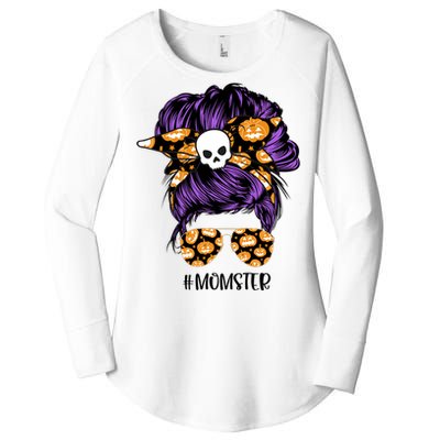 Halloween Pumpkin Momster Mom Women's Perfect Tri Tunic Long Sleeve Shirt