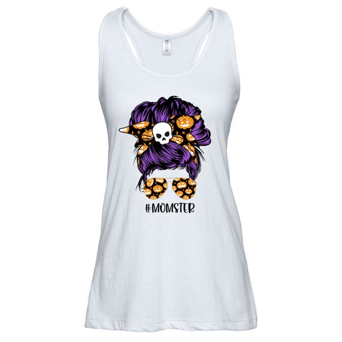 Halloween Pumpkin Momster Mom Ladies Essential Flowy Tank