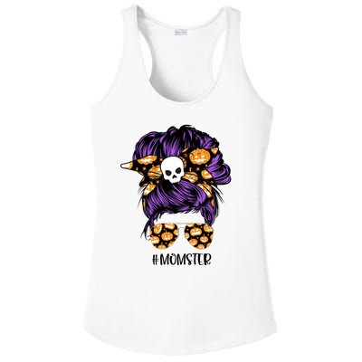 Halloween Pumpkin Momster Mom Ladies PosiCharge Competitor Racerback Tank