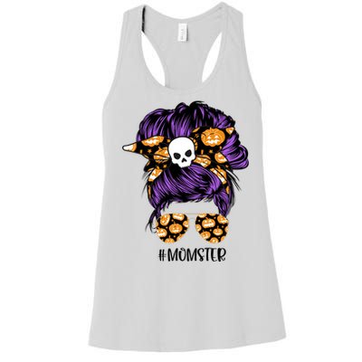 Halloween Pumpkin Momster Mom Women's Racerback Tank