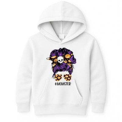 Halloween Pumpkin Momster Mom Kids Hoodie