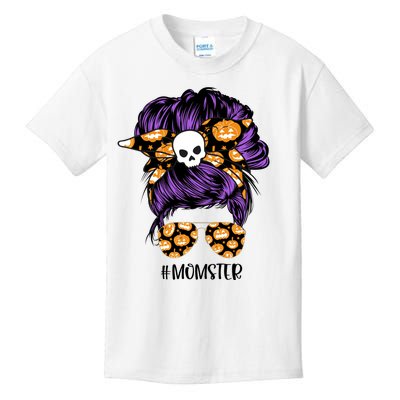 Halloween Pumpkin Momster Mom Kids T-Shirt