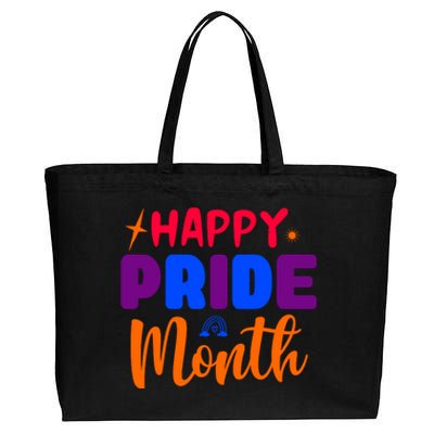 Happy Pride Month Celebration Cotton Canvas Jumbo Tote