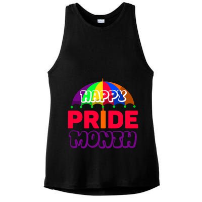 Happy Pride Month Celebration Ladies PosiCharge Tri-Blend Wicking Tank