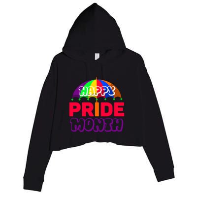 Happy Pride Month Celebration Crop Fleece Hoodie