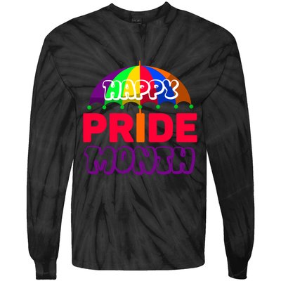 Happy Pride Month Celebration Tie-Dye Long Sleeve Shirt