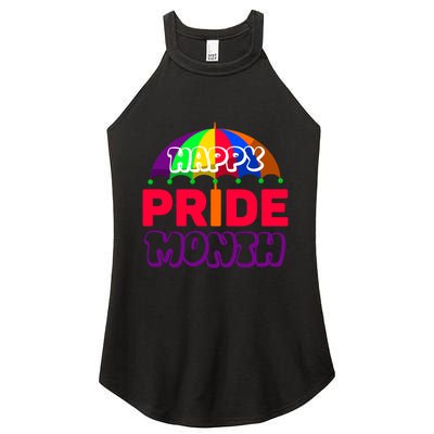 Happy Pride Month Celebration Women's Perfect Tri Rocker Tank