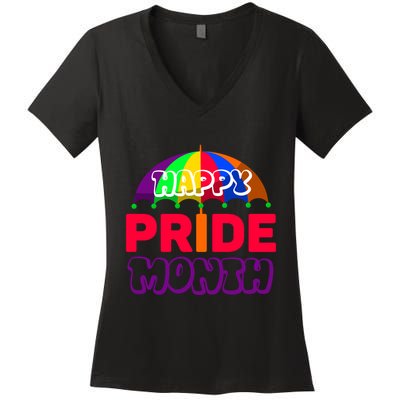 Happy Pride Month Celebration Women's V-Neck T-Shirt