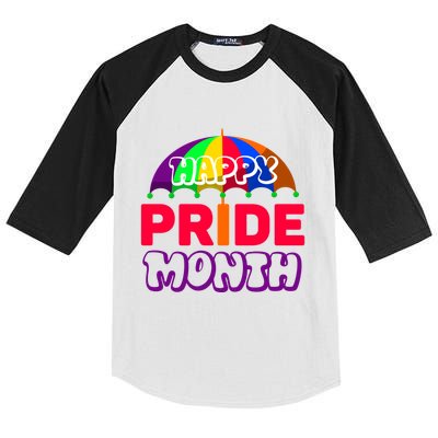 Happy Pride Month Celebration Kids Colorblock Raglan Jersey