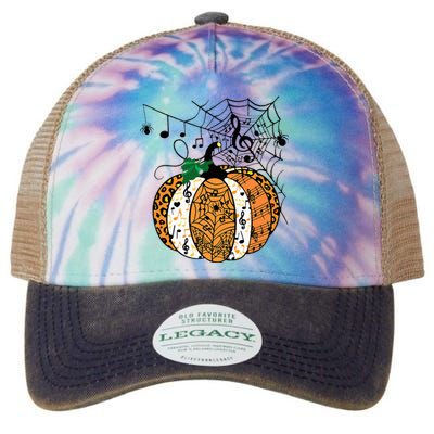 Halloween Pumpkin Music Symbols Music Teacher Halloween Legacy Tie Dye Trucker Hat