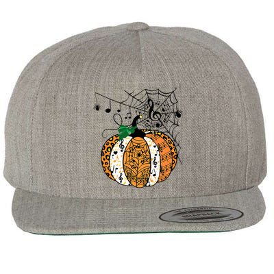 Halloween Pumpkin Music Symbols Music Teacher Halloween Wool Snapback Cap