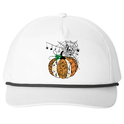 Halloween Pumpkin Music Symbols Music Teacher Halloween Snapback Five-Panel Rope Hat