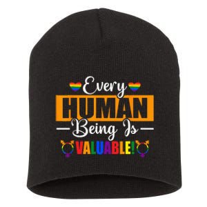 Happy Pride Month Rainbow Flag Design for Proud Ally Short Acrylic Beanie