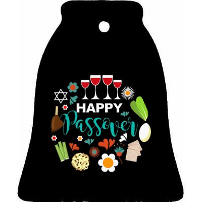 Happy Passover Meal Seder Dinner Ceramic Bell Ornament