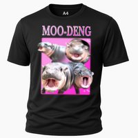 Hot Pink Moo Deng Hippo Meme Funny Performance Shirt