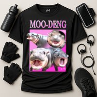 Hot Pink Moo Deng Hippo Meme Funny Performance Shirt