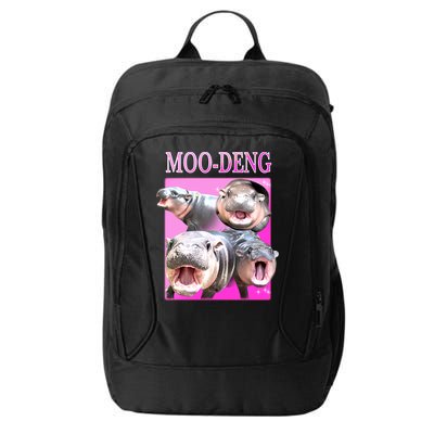 Hot Pink Moo Deng Hippo Meme Funny City Backpack