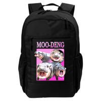 Hot Pink Moo Deng Hippo Meme Funny Backpack