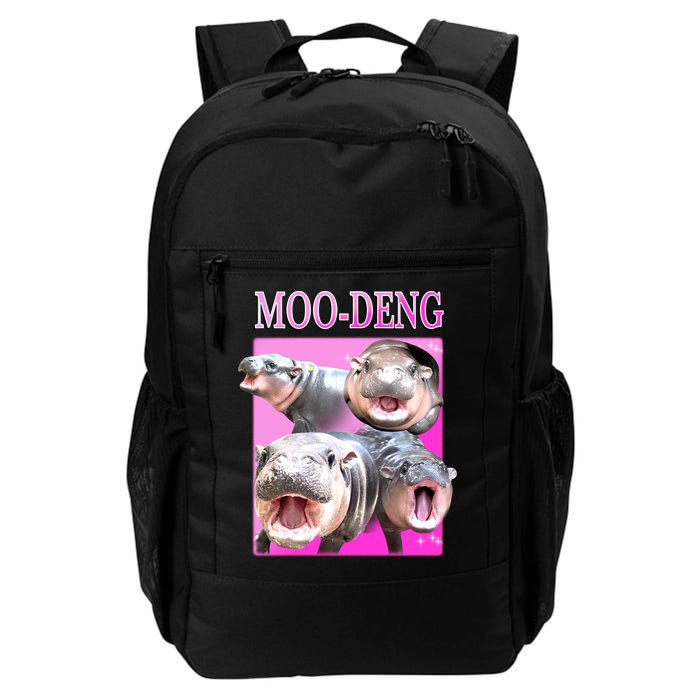 Hot Pink Moo Deng Hippo Meme Funny Backpack