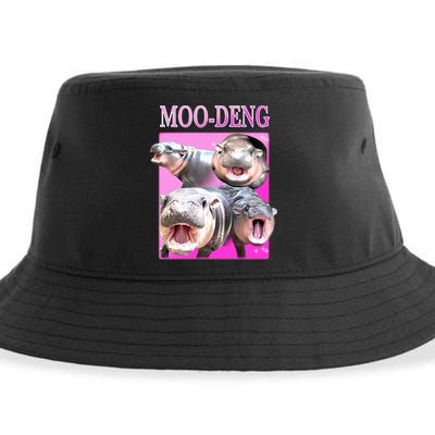 Hot Pink Moo Deng Hippo Meme Funny Sustainable Bucket Hat
