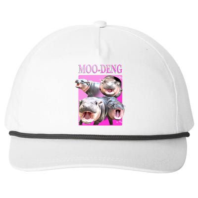 Hot Pink Moo Deng Hippo Meme Funny Snapback Five-Panel Rope Hat