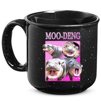 Hot Pink Moo Deng Hippo Meme Funny 15oz Campfire Ceramic Mug