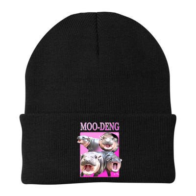 Hot Pink Moo Deng Hippo Meme Funny Beanie