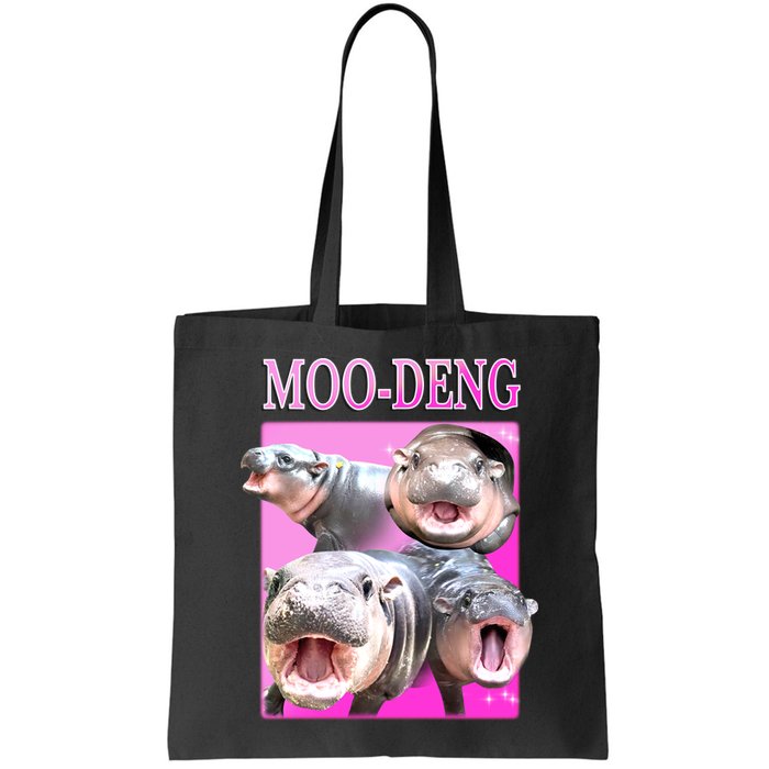 Hot Pink Moo Deng Hippo Meme Funny Bag