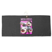 Hot Pink Moo Deng Hippo Meme Funny Large Microfiber Waffle Golf Towel