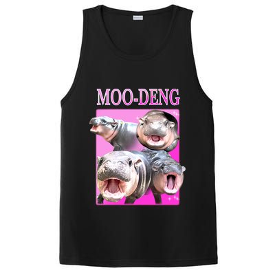 Hot Pink Moo Deng Hippo Meme Funny PosiCharge Competitor Tank