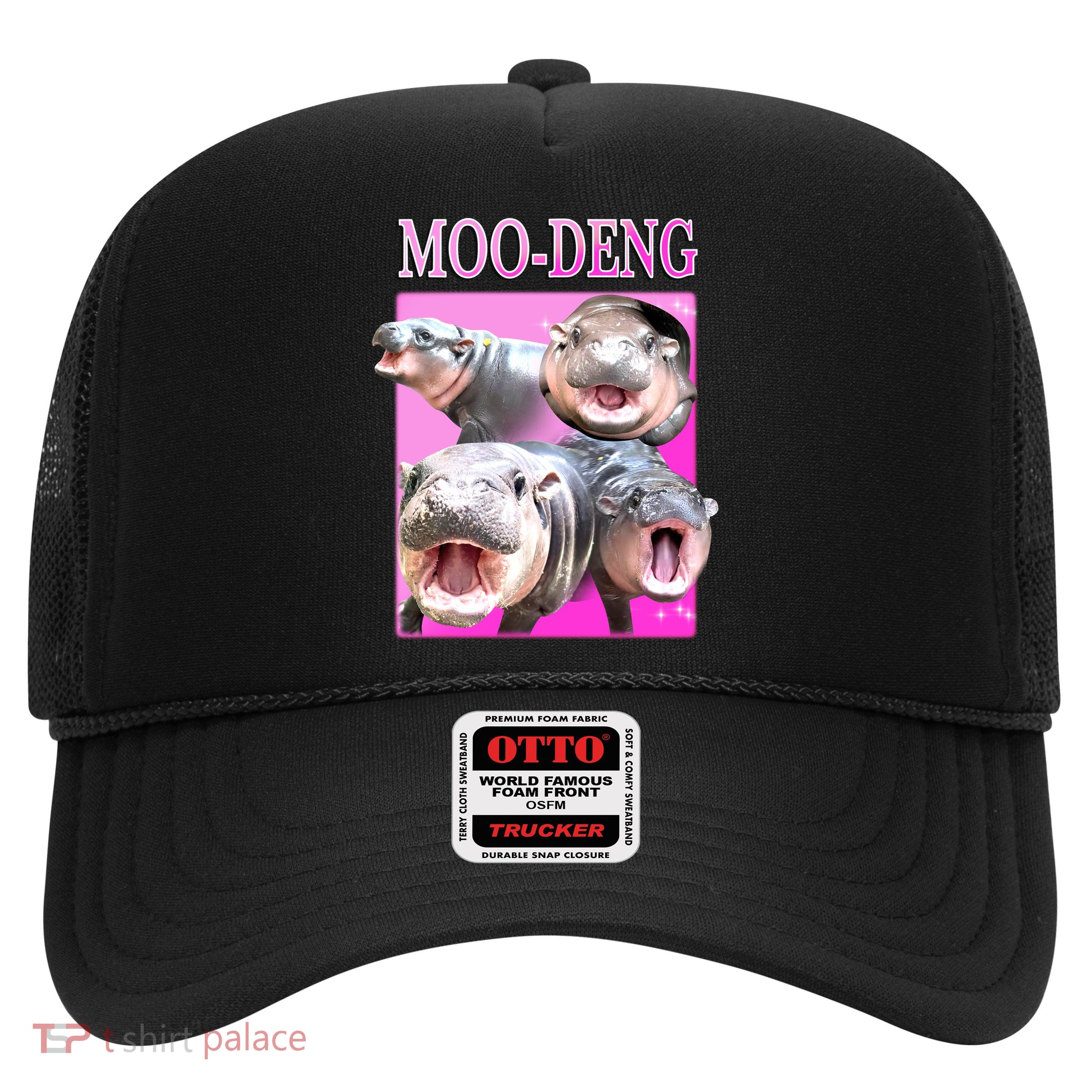 Hot Pink Moo Deng Hippo Meme Funny Trucker Hat