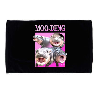 Hot Pink Moo Deng Hippo Meme Funny Microfiber Hand Towel