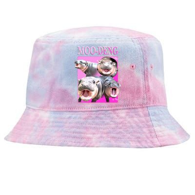 Hot Pink Moo Deng Hippo Meme Funny Tie-Dyed Bucket Hat