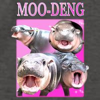 Hot Pink Moo Deng Hippo Meme Funny Vector Backpack