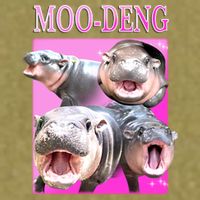 Hot Pink Moo Deng Hippo Meme Funny Garment-Dyed Women's Muscle Tee