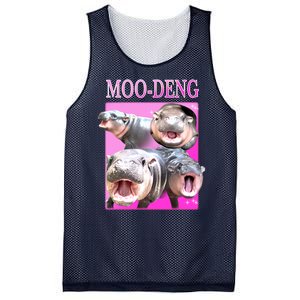 Hot Pink Moo Deng Hippo Meme Funny Mesh Reversible Basketball Jersey Tank