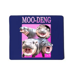 Hot Pink Moo Deng Hippo Meme Funny Mousepad