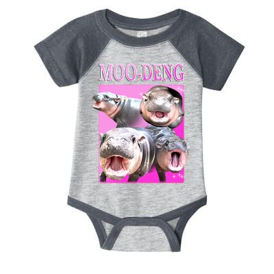 Hot Pink Moo Deng Hippo Meme Funny Infant Baby Jersey Bodysuit