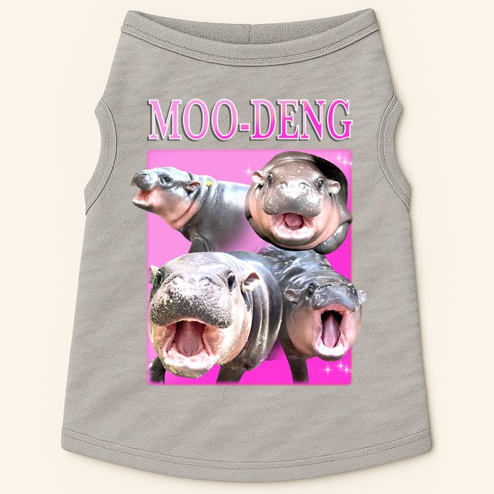 Hot Pink Moo Deng Hippo Meme Funny Doggie Tank