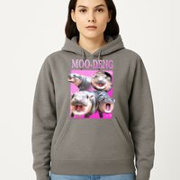 Hot Pink Moo Deng Hippo Meme Funny Hoodie