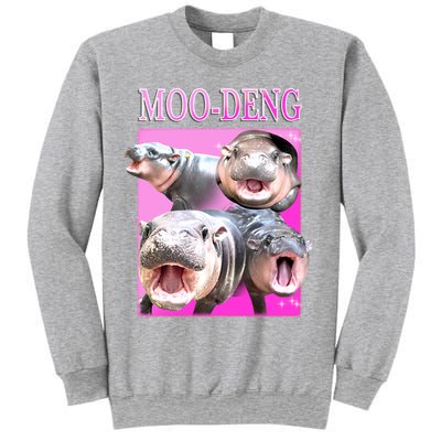 Hot Pink Moo Deng Hippo Meme Funny Sweatshirt