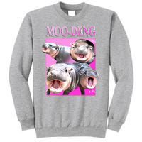 Hot Pink Moo Deng Hippo Meme Funny Sweatshirt