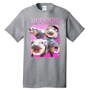 Hot Pink Moo Deng Hippo Meme Funny Tall T-Shirt